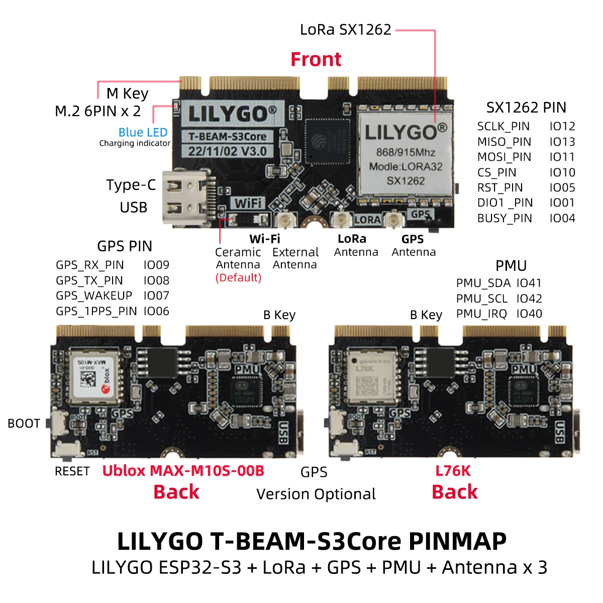 LILYGO T-BEAM-CORE V3.0 L76K U – обзор и цена Esp32 Development Board